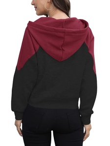 Sudaderas con capucha para mujer Pullover Casual Cordón Media cremallera Sudaderas Manga larga Color Block Crop Tops Sudadera con capucha en Nurak en 2025 - Product Image 2