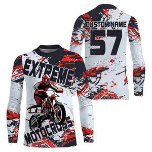 Maillots de motocross personnalisés à manches longues pour l'équipe de descente, anti-UV, % polyester, unisexe, pour la moto tout-terrain - Product Image 3