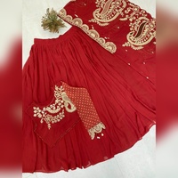 Lehenga Choli de créateur pour l'été, en Georgette brodée, avec shrug de mariée, séchage rapide, protection solaire, expédition rapide, pour mariage indien
