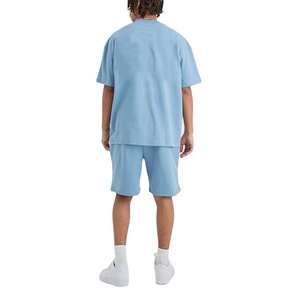 100% Cotton Wholesale Best Selling Custom Material Oversize Drop Shoulder Plain Breathable Custom Logo Men's <b>Twinset</b> - Product Image 5