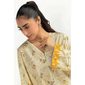 ชุดเซ็ต IUSTTS-2112 สำหรับผู้หญิง ผ้าฝ้ายและชีฟอง สไตล์ลำลอง ชุด 2 ชิ้น เสื้อครอปและกางเกงขาสั้น ลายพิมพ์ผ้าลอน สำหรับฤดูใบไม้ผลิ/ฤดูร้อน - Product Image 1