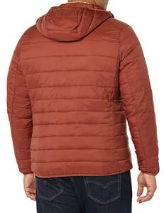 Chaqueta acolchada de plumón para hombre de talla grande personalizada y chaquetas de bombardero suaves impermeables para exteriores con procesamiento de corte - Product Image 5