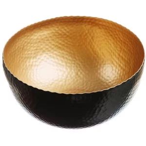 Bol de table moderne nordique luxe or grande salade bols en acier inoxydable forme ronde couleur marron - Product Image 1