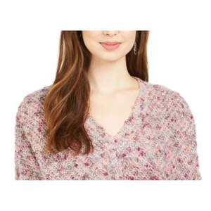 Maglione Casual da Donna Style & Co, Stile Retrò con Scollo a V e Maniche a Pipistrello, Traspirante, Rosa, con Logo Frontale e Chiusura a Zip, Taglia XS per l'Autunno - Product Image 2