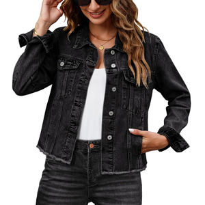 Meilleures ventes de vestes en jean personnalisées pour femmes Vestes en jean en coton pour femmes pour dames fabriquées en meilleure qualité - Product Image 1