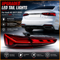 Fanale posteriore a LED XCAT per Audi A5 2017-2020, con indicatore di direzione sequenziale rosso, lente fumé, Plug & Play, 12V, coppia