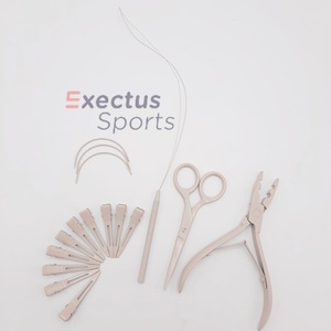 Peach Stainless Steel High Quality Hair Extension <b>Pliers</b> Tools Kit <b>Set</b> With Clips, Needle, Scissor and Tape in <b>plier</b> - Product Image 3