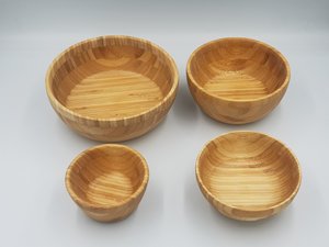 Natural Bamboo Bowl Bamboo Salad Fruit Bowl <b>Set</b> - Product Image 3