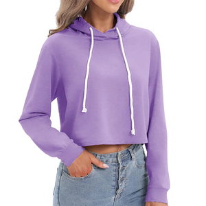 Venta al por mayor de sudaderas con capucha recortadas con logotipo personalizado para la venta de fabricación profesional de tela suave sudaderas con capucha de gran tamaño para mujer - Product Image 3