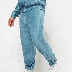 Prix de gros Survêtement en velours personnalisé Ensemble de jogging uni Slim Fit pour homme Survêtement Slim Fit personnalisé à fermeture éclair deux pièces de haute qualité - Product Image 5