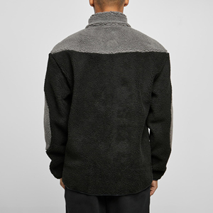 Chaqueta de invierno de lana de Sherpa para jóvenes, Sudadera con capucha y cremallera de retazos de camuflaje, abrigo informal cálido, prendas de vestir exteriores OEM personalizadas - Product Image 3