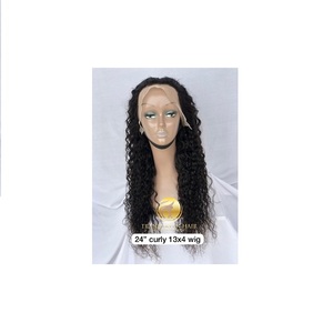 Raw indio al por mayor Remy cutícula alineada 24 HD encaje 13x4 Frontal Natural rizado humano densidad gruesa extensión de Peluca de pelo camboyano - Product Image 1