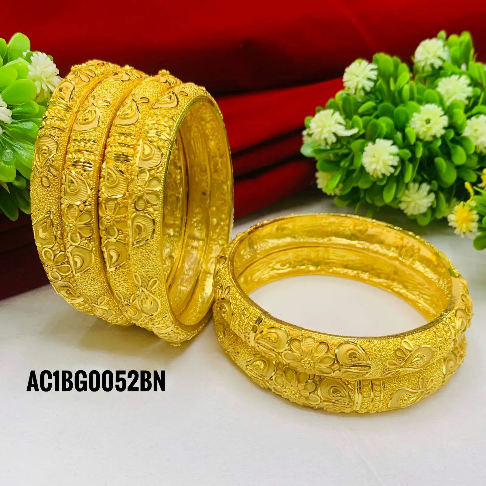 New Design 24K Gold Plated Jewelry 6 pcs Bangle for Woman 2021