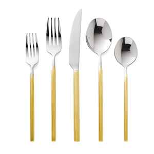 Wholesale Elegant Metal Flatware <b>Set</b> Silver Designer Handle Stainless Steel Flatware <b>Set</b> Mirror Polish Durable Wedding Modern - Product Image 2