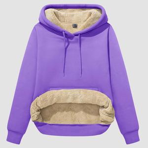 Customized Logo Printing OEM Casual Women Crew Neck Sweater Oversize <b>cool</b> plain pullover loose and leisure <b>hoodie</b> sweatshirt - Product Image 3