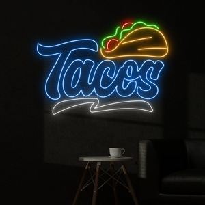 Letrero <span class=keywords><strong>de</strong></span> Neón LED Personalizado para Restaurante <span class=keywords><strong>de</strong></span> Comida Rápida, Diseño <span class=keywords><strong>de</strong></span> Logotipo Comercial, Letrero <span class=keywords><strong>de</strong></span> Neón LED para <span class=keywords><strong>Tacos</strong></span> y Hamburguesas para Publicidad en Tiendas - Product Image 1