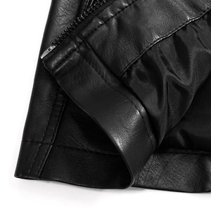 Veste de vélo en cuir pour homme Business Gentleman col montant veste zippée - Product Image 4