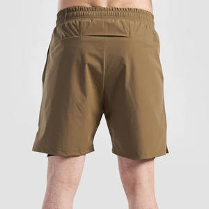 Short de sport décontracté pour hommes de haute qualité 100% Polyester taille élastique respirant taille moyenne Style solide décoration personnalisable - Product Image 3