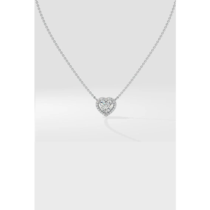 10k Solid <b>Gold</b> <b>Heart</b> Cut Lab Grown Diamond <b>Necklace</b> Lab Grown Diamond Wedding <b>Necklace</b> Women <b>Necklace</b> for Anniversary Jewelry - Product Image 1