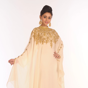 Robe marocaine islamique caftan plage fantaisie moderne étage longueur manches longues pour les femmes - Product Image 1