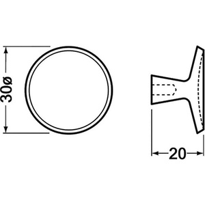 Hermeta Cast Aluminum Furniture <b>Knob</b> 3751 <b>Silver</b> Anodized with M4x25 mm Screw - Product Image 3