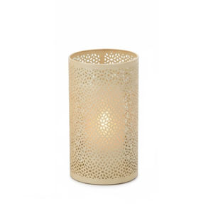 Juego de 3 Portavelas Votivas de Metal Negro y Dorado Hechos a Mano, Soporte Decorativo para Velas de Té de Hierro con Diseño Calado Jali en Venta - Product Image 5