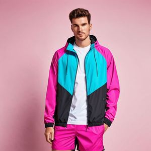 Ensemble de survêtement à capuche en nylon réfléchissant 3M, nouveau design, respirant, coupe-vent, pour un style décontracté d'automne, techniques d'impression - Product Image 1
