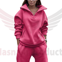 Survêtement sportif décontracté grande taille pour femmes en polaire épaisse Logo personnalisé Long motif solide Style Streetwear-pour l'été et l'hiver