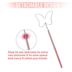 Miroir à cils en or rose, grande poignée, acier inoxydable, accessoires pour extensions de cils, miroir à cils carré, miroir à cils - Product Image 3