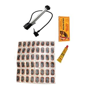 Set di Patch di riparazione per biciclette piccola carta vetrata, pompa e apparato