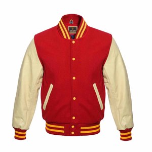 Ropa de collage para hombre con nombre y logotipo, chaqueta universitaria con letras, productos textiles personalizados, chaqueta universitaria de manga de cuero y cuerpo de lana - Product Image 3