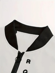 Chaqueta universitaria de calidad personalizada de invierno para hombre, chaqueta ligera, chaquetas de bombardero informales con letras y gofres - Product Image 3