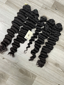 Meilleure vente, faisceaux de cheveux vietnamiens Remy droits à double trame avec fermeture à lacet ou frontal super double extrémités dessinées - Product Image 3