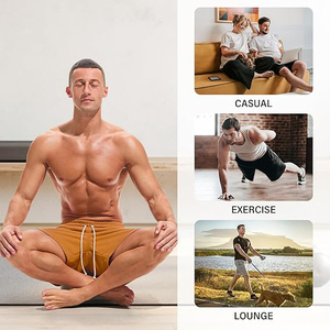 fleece <b>shorts</b> <b>men</b> casual cotton comfort elastic waistband relaxed cut training <b>lounge</b> daily clothing - Product Image 4