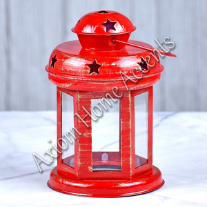 Lanterne en métal suspendue personnalisée élégant Axiom Home Accents verre fer bougeoir fait à la main décorations de mariage de Noël - Product Image 6