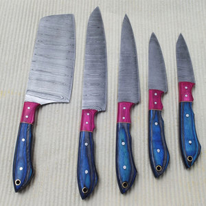 Coffret de couteaux de chef Damas en stock, livraison directe d'usine, nouvelle arrivée, meilleur coffret de couteaux de chef Damas - Product Image 1