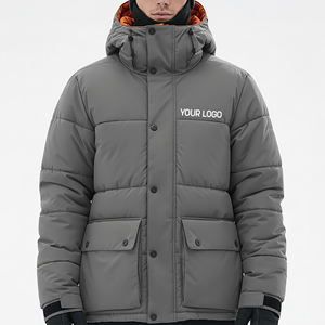 Chaqueta de Invierno Acolchada de Lona Personalizada al por Mayor 2025, Chaqueta de Alta Gama para Hombre, Resistente al Viento, Transpirable, con Capucha - Product Image 1