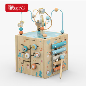 Okeykids OEM Giocattolo Educativo per Bambini Cubo Sensoriale in Legno Colorato Ecologico con Labirinto di Perline per 5-7 Anni W11B345 - Product Image 2