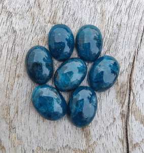 คุณภาพสูงธรรมชาตินีออน Apatite รูปไข่ Cabochon แบนกลับปรับเทียบ 3A + คุณภาพขายส่งอัญมณีแท้หลวมสําหรับขาย - Product Image 2