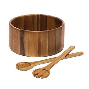 Grands bols en bois d'acacia avec cuillère hôtel restaurant cuisine vaisselle salade bol à soupe meilleur produit de qualité - Product Image 6