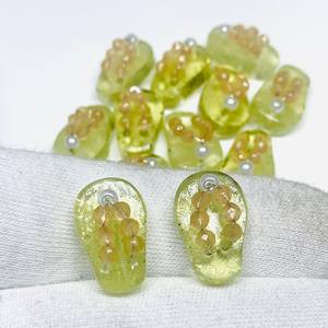 Piedra Preciosa de Cuarzo Limón Tallada a Mano en Forma de Zapatilla, Piedra Natural Suelta de 18X11 MM, Par - Product Image 4