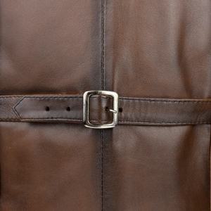 Gilet en cuir de vachette décontracté pour hommes, belle et jolie veste en peau de vache avec logo avant pour le printemps - Product Image 3