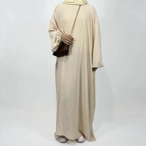 Vestido modesto de estilo árabe islámico bonito para mujer Abaya Khimar manga de murciélago Burqa caftán bata patrón sólido ropa de oración Turquía - Product Image 6