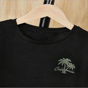 Men's Customized 100% Cotton Acid Wash T-Shirt & <b>Distressed</b> Raw Hem Shorts Set Two-Piece Breathable Streetwear for Summer - Product Image 3
