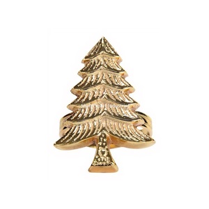 Noël décoratif métal plaqué or X Mas rond de serviette décorations de table dîner porte-serviette personnalisé - Product Image 2