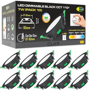 Foco LED Empotrable CLAR, 7W, Aluminio, Diseño Ultra Delgado para Techo, Recorte de 6783 mm, Acabado Negro, Garantía de 3 Años - Product Image 1