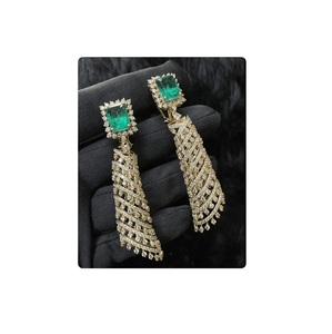 Pendientes de Diamantes Cultivados en Laboratorio 100% Únicos, Hechos en Oro de 14 Quilates para Mujer, Joyería de Moda de la India - Product Image 1
