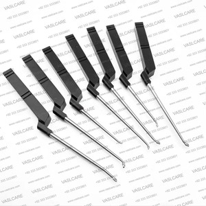 Curette à os en acier inoxydable avec poignée en aluminium noir | Instrument de chirurgie orthopédique vétérinaire à 3 pointes - Product Image 5