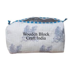 Ensemble de 3 pochettes matelassées en coton cousues à la main, fabriquées traditionnellement, pochette matelassée avec logo personnalisé imprimé, fabriquée en coton écologique - Product Image 5