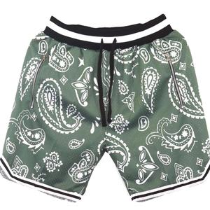 Pantalones Cortos de Baloncesto Personalizados con Estampado 3D por Transferencia Térmica, Spandex/Algodón, Cierre con Cordón, Ajuste Holgado, Estilo Vintage Urbano - Product Image 1